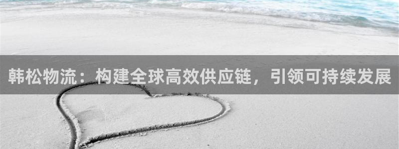 狗子28注册平台：韩松物流：构建全球高效供应链，引领可持续发